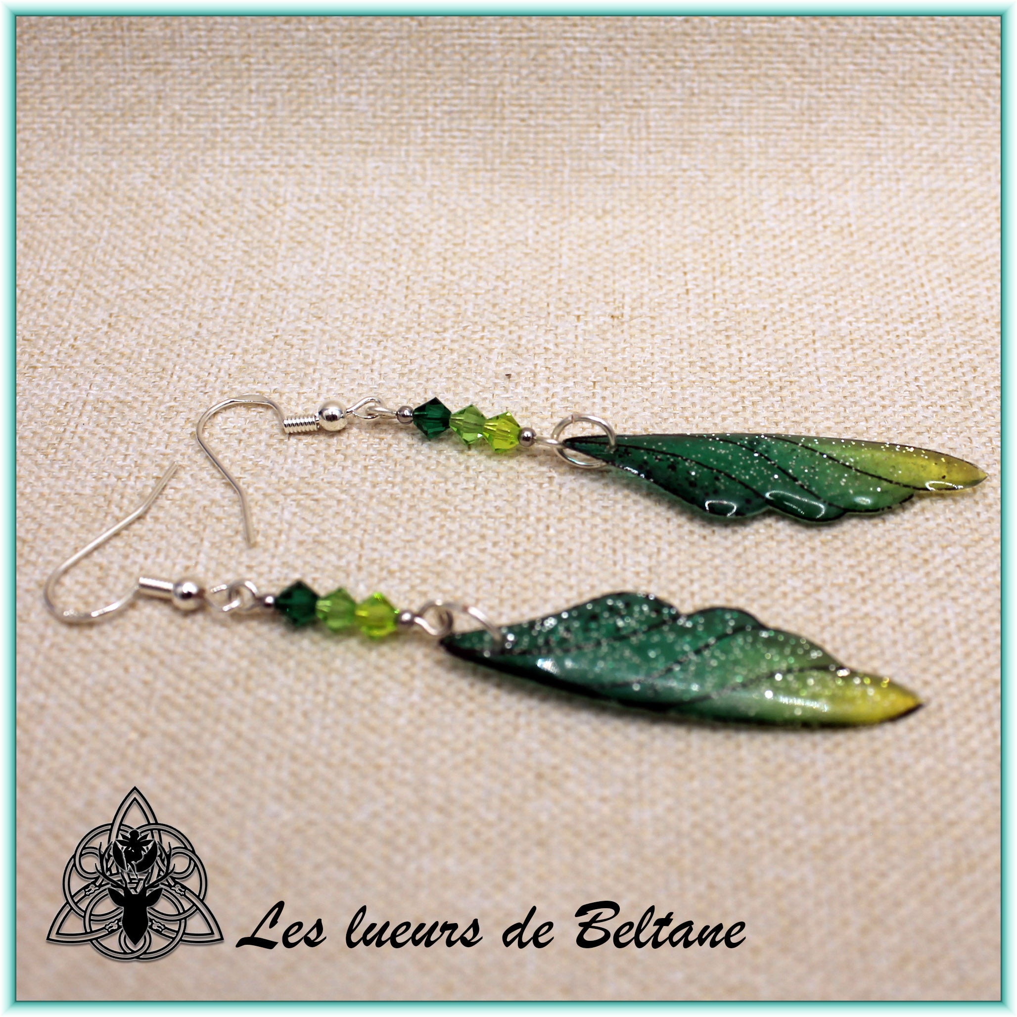 Boucles d'oreilles ailes de fée Eilidh - Version pailletée