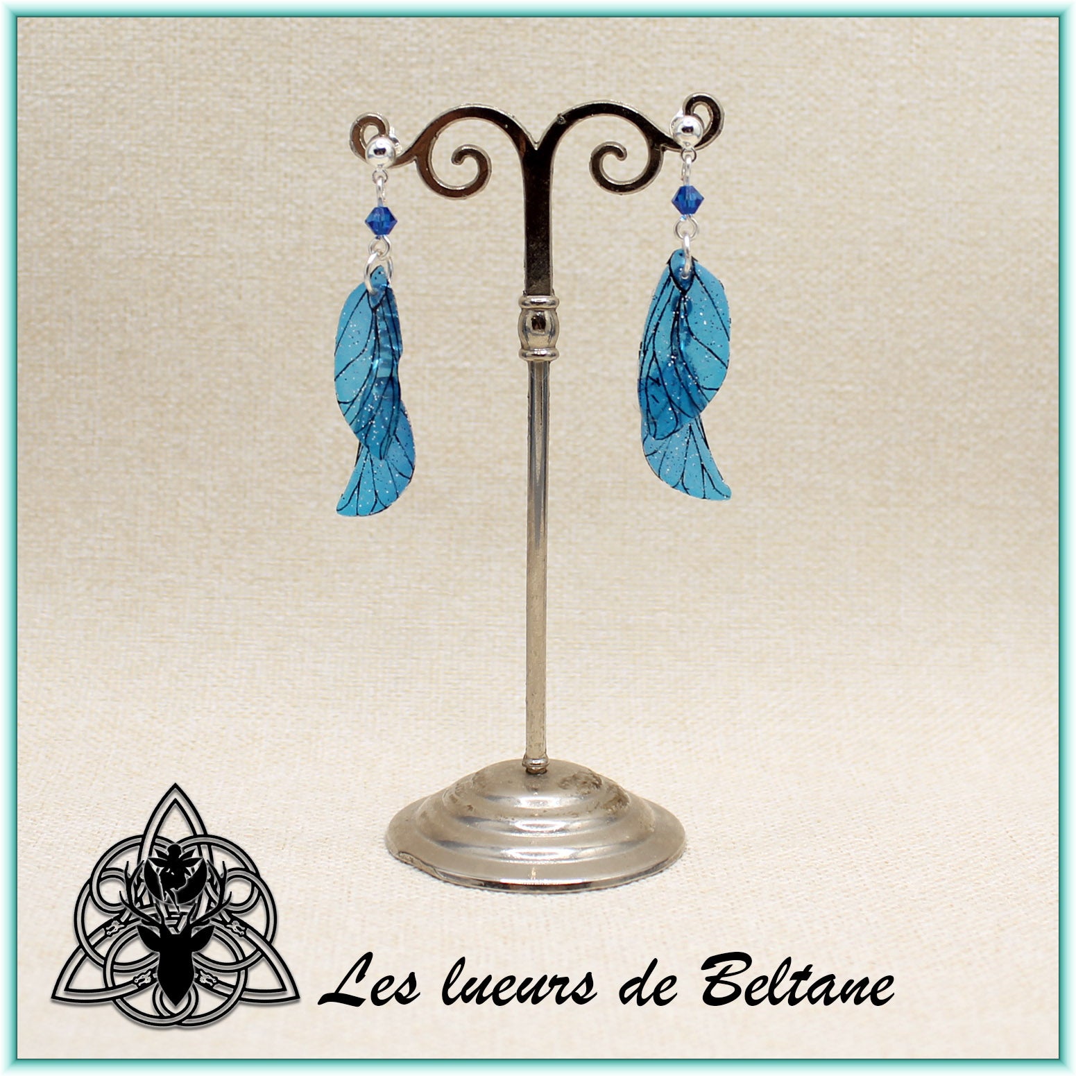 Boucles d'oreilles ailes de fée Aileen (version pailletée)
