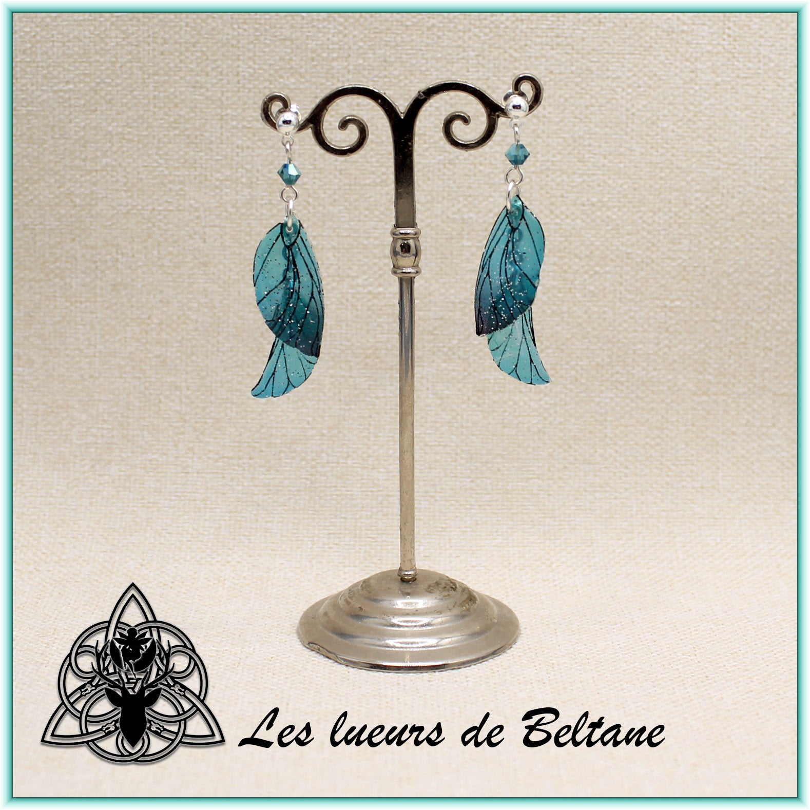Boucles d'oreilles ailes de fée Aileen (version pailletée)