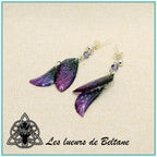 Boucles d'oreilles ailes de fée Aileen (version pailletée)