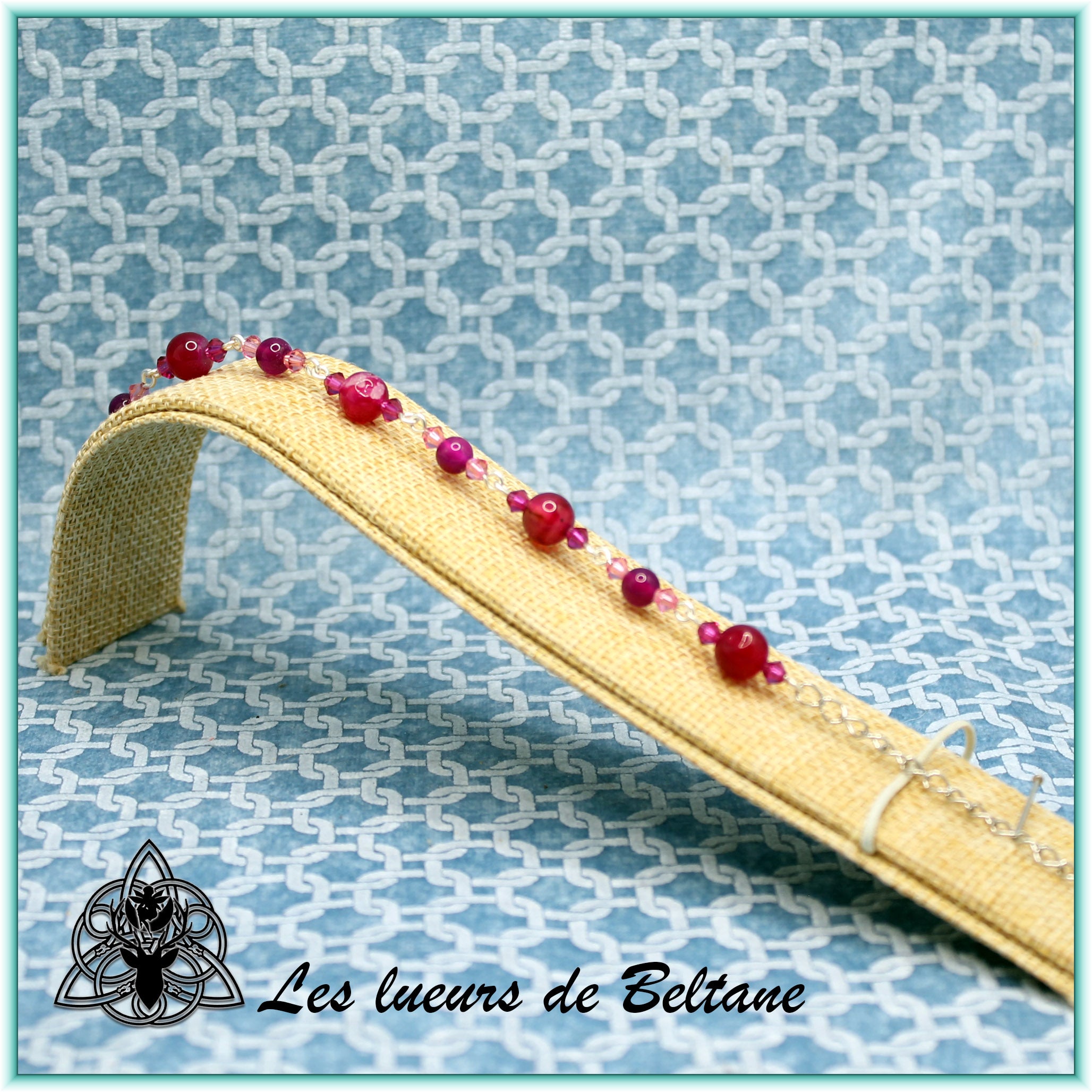 Bracelet Pierre et cristal (17cm)