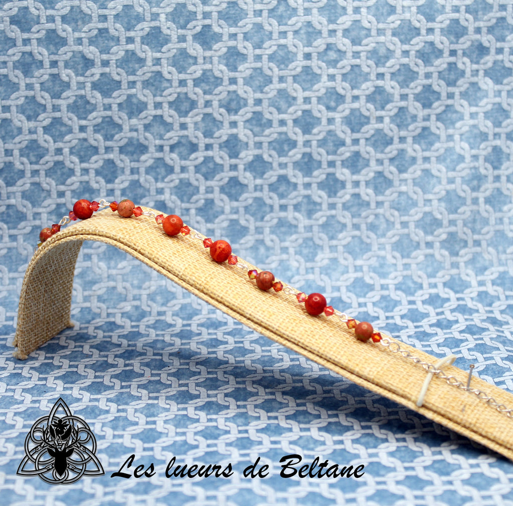 Bracelet Pierre et cristal (17cm)