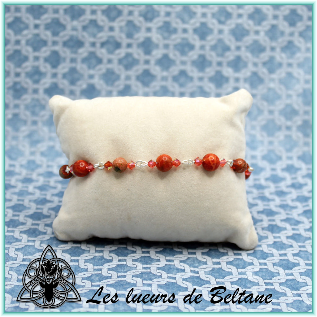 Bracelet Pierre et cristal (17cm)