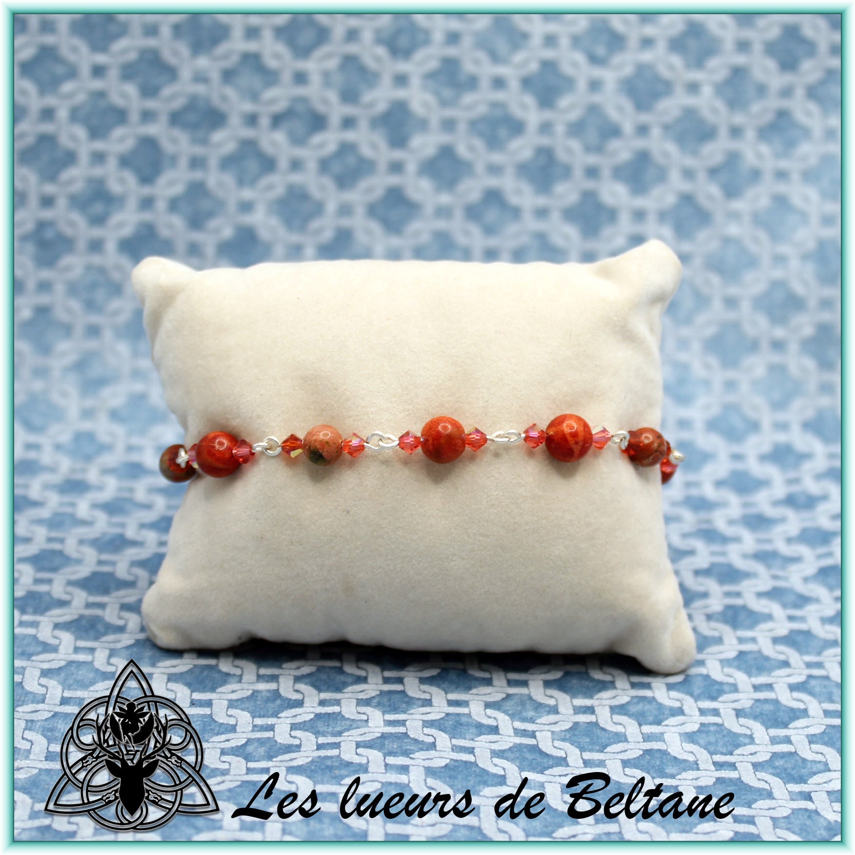 Bracelet Pierre et cristal (17cm)