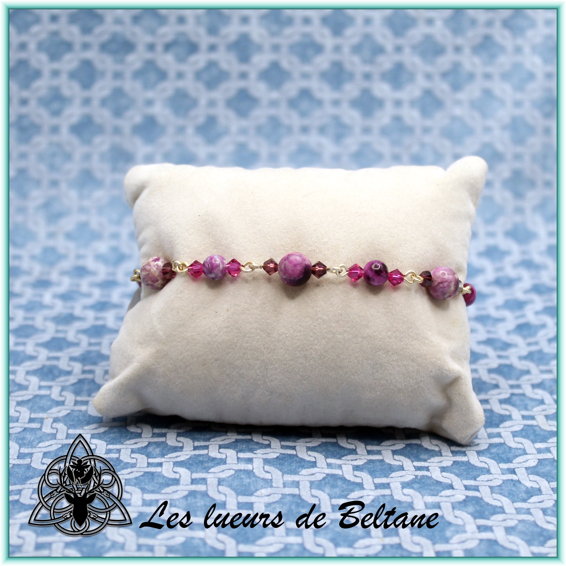 Bracelet Pierre et cristal (17cm)