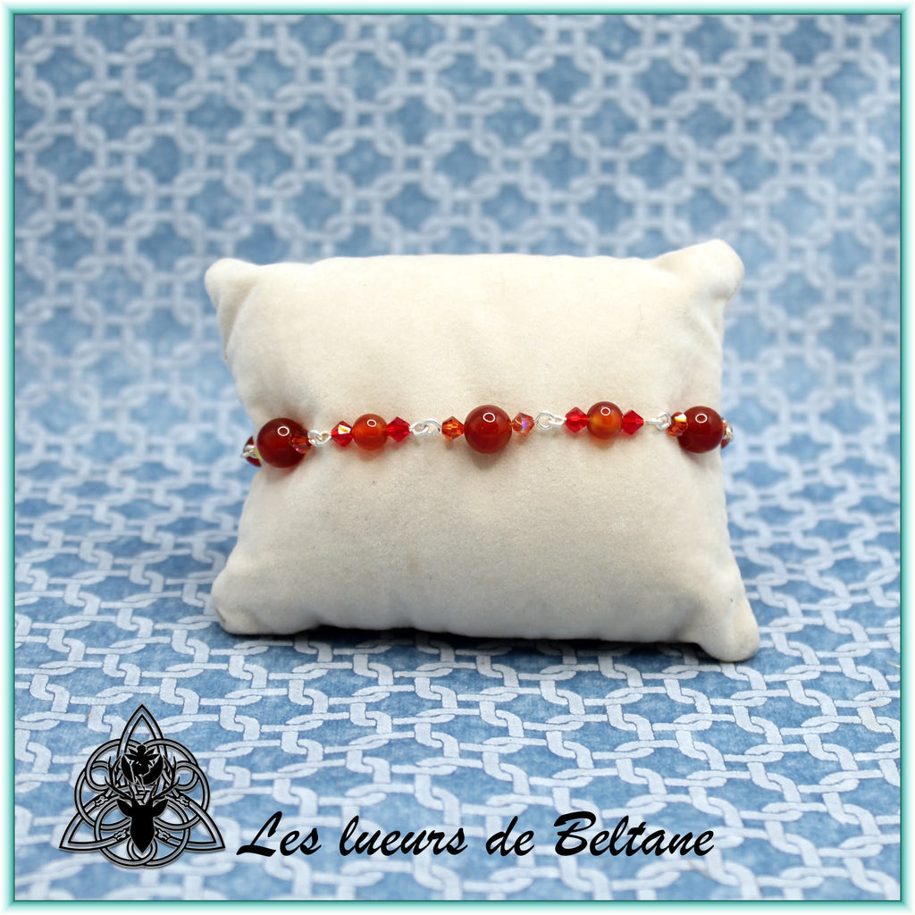 Bracelet Pierre et cristal (17cm)