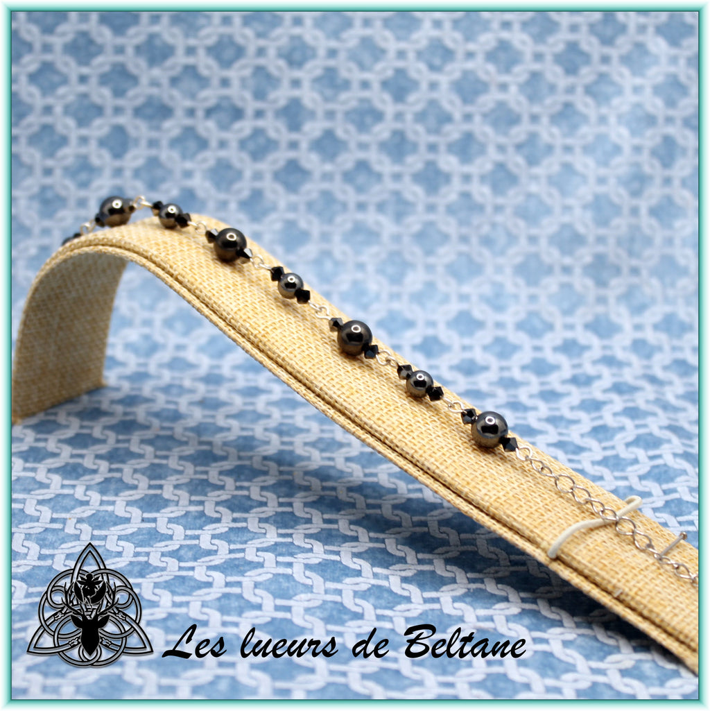 Bracelet Pierre et cristal (17cm)