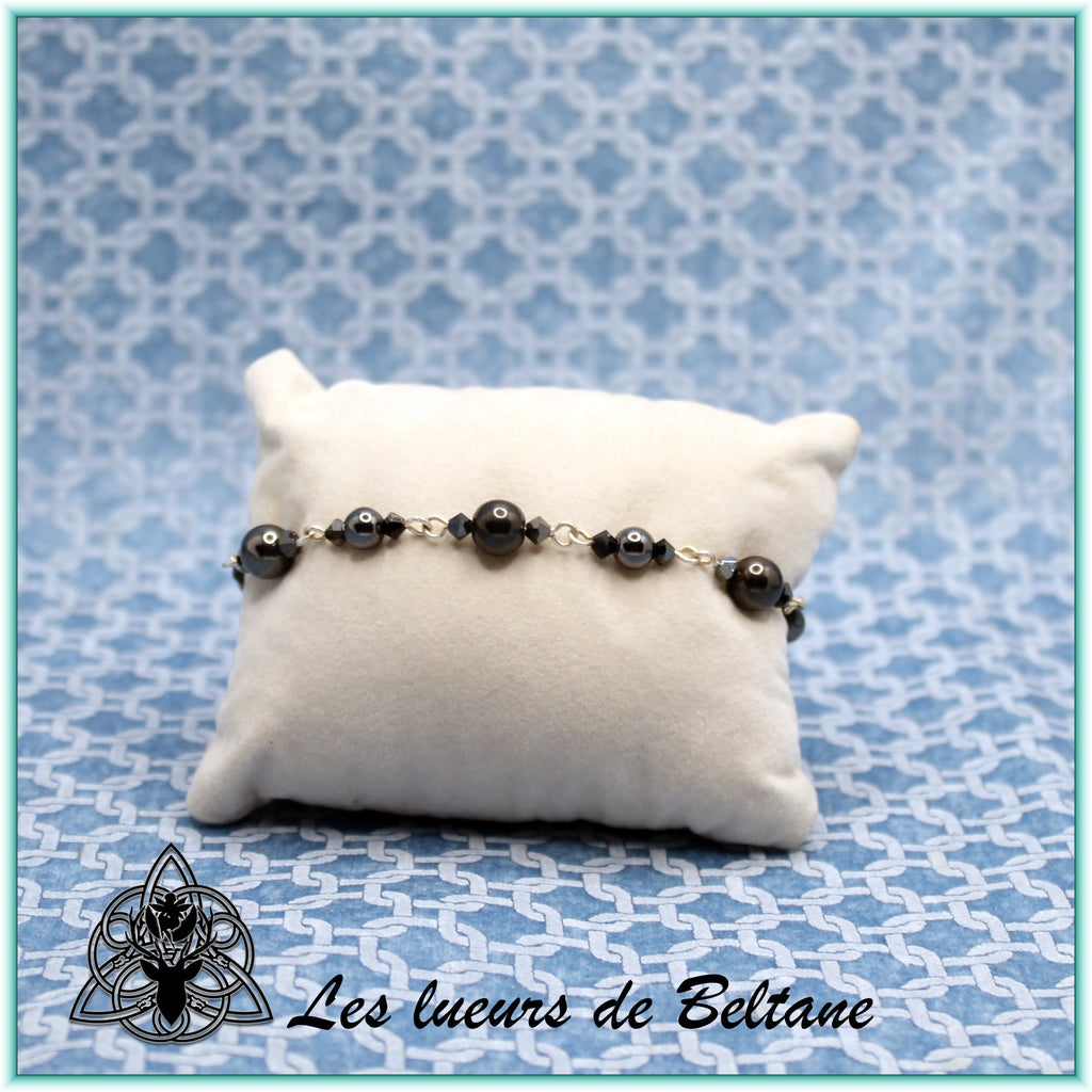 Bracelet Pierre et cristal (17cm)