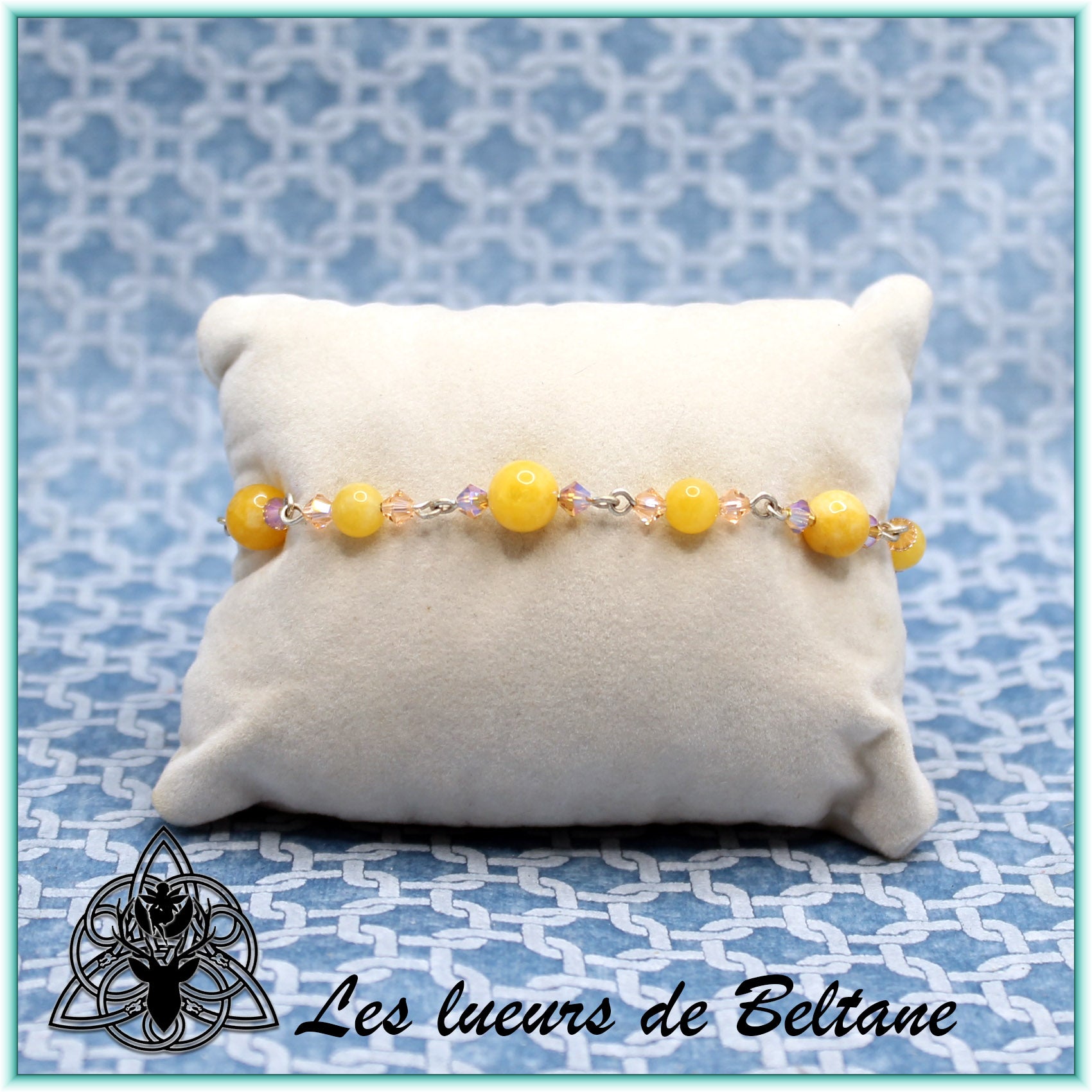 Bracelet Pierre et cristal (17cm)