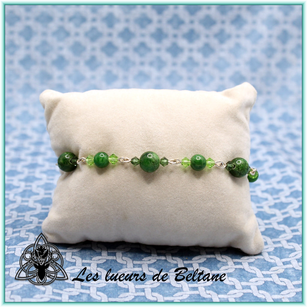 Bracelet Pierre et cristal (17cm)