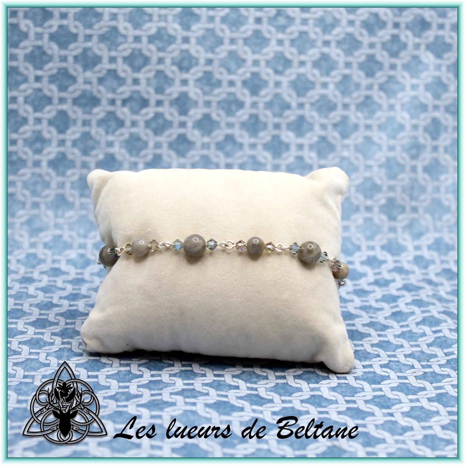 Bracelet Pierre et cristal (17cm)