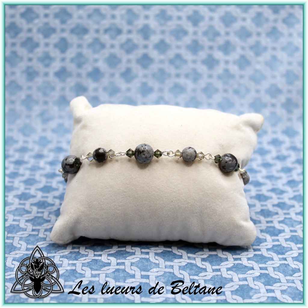 Bracelet Pierre et cristal (17cm)
