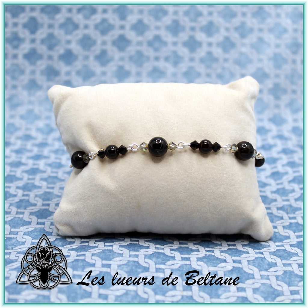 Bracelet Pierre et cristal (17cm)