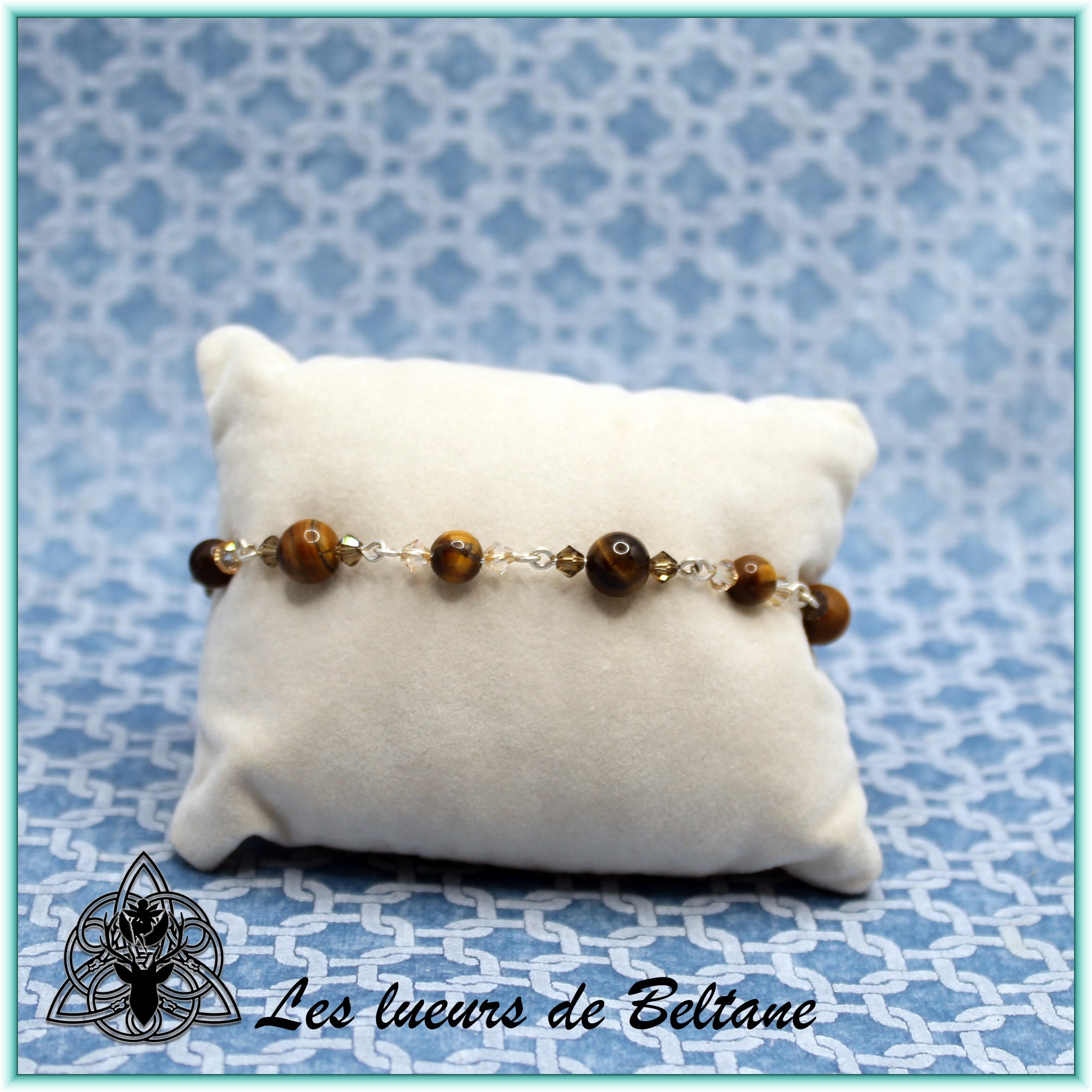 Bracelet Pierre et cristal (17cm)