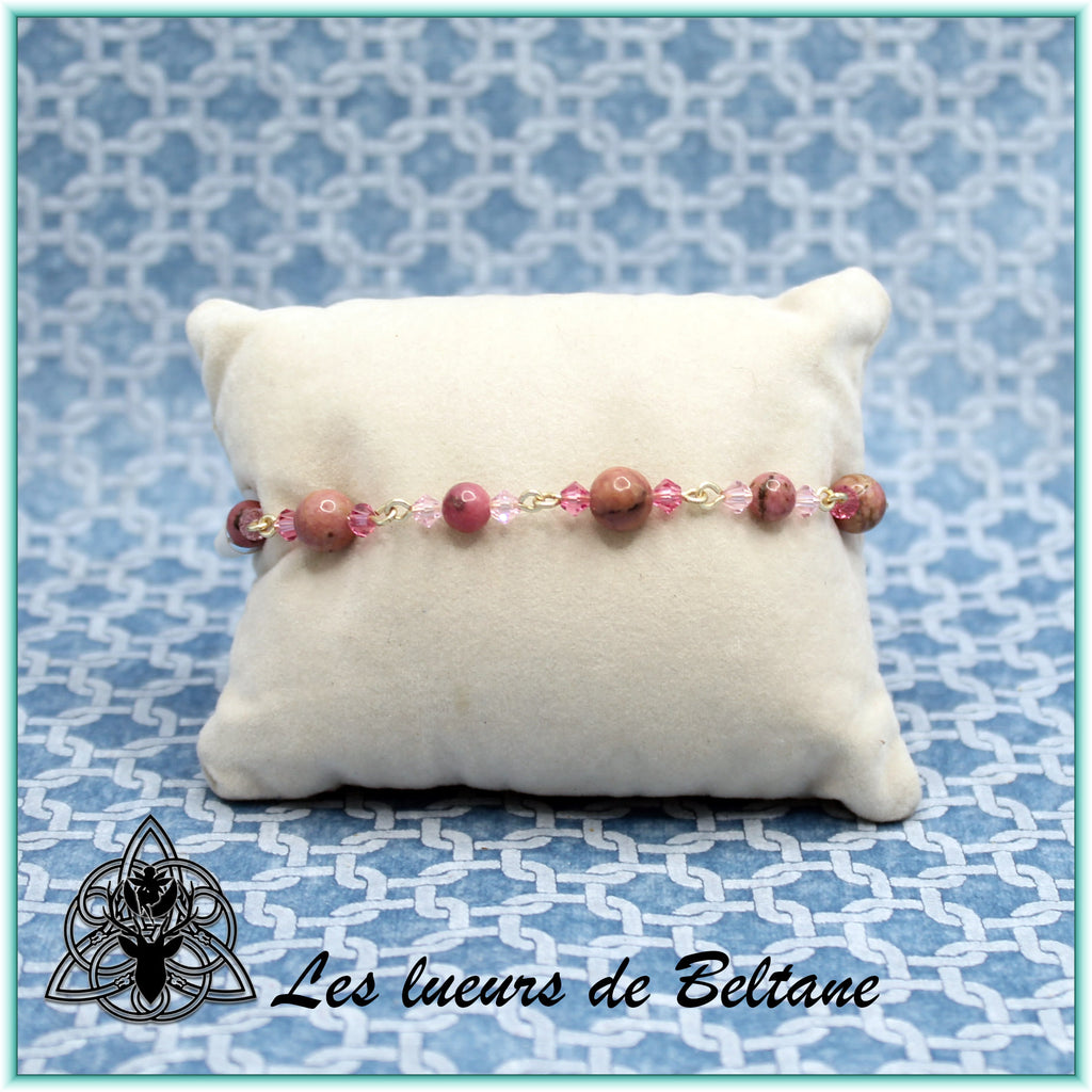 Bracelet Pierre et cristal (17cm)