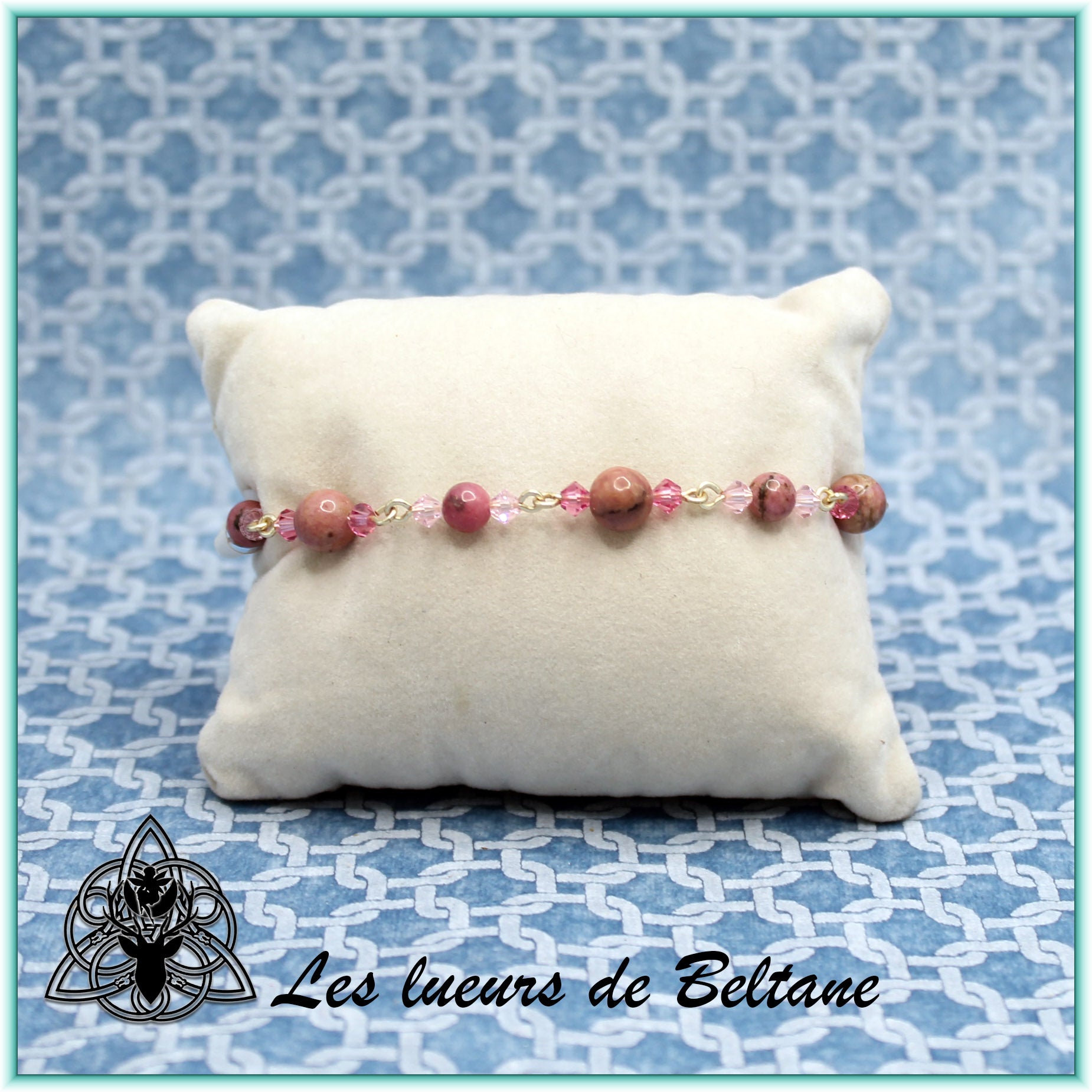 Bracelet Pierre et cristal (17cm)