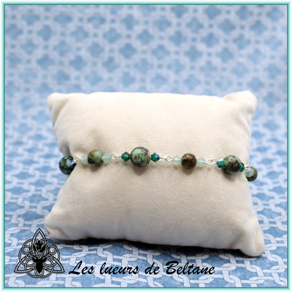 Bracelet Pierre et cristal (17cm)