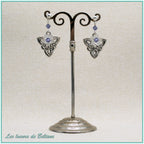 Boucles d'oreilles Bláthnat (fleur blanche)