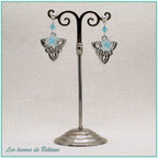 Boucles d'oreilles Bláthnat (fleur blanche)