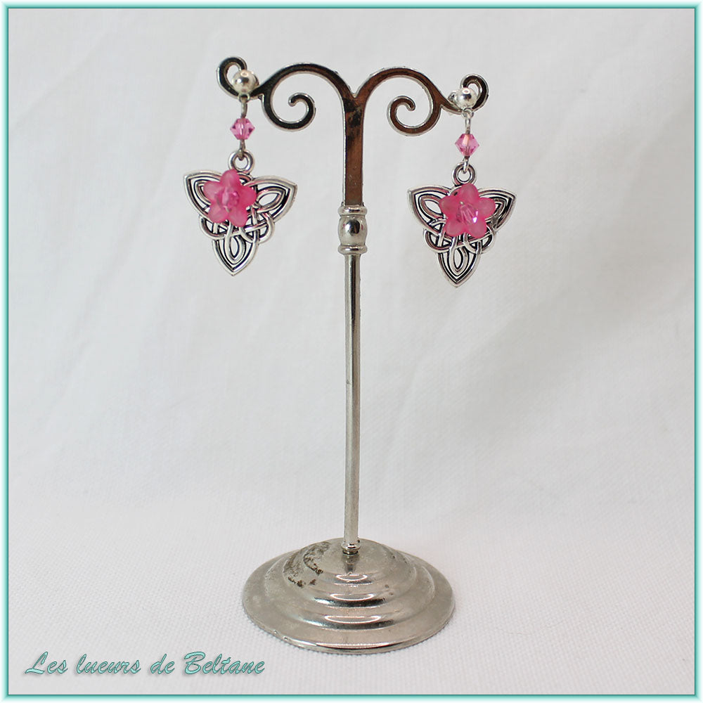 Boucles d'oreilles Bláthnat (fleur colorée)