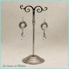 Boucles d'oreilles griffes de dragon en yin et yang et perle de pierre de lune, faites main