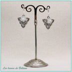 Boucles d'oreilles Bláthnat fleur colorée, coloris blanc