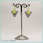 Boucles d'oreilles Bláthnat fleur colorée, coloris jaune
