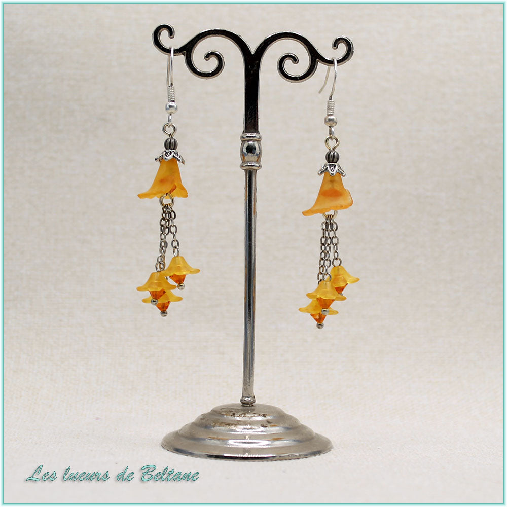 Boucles d'oreilles Blodwen, coloris orange