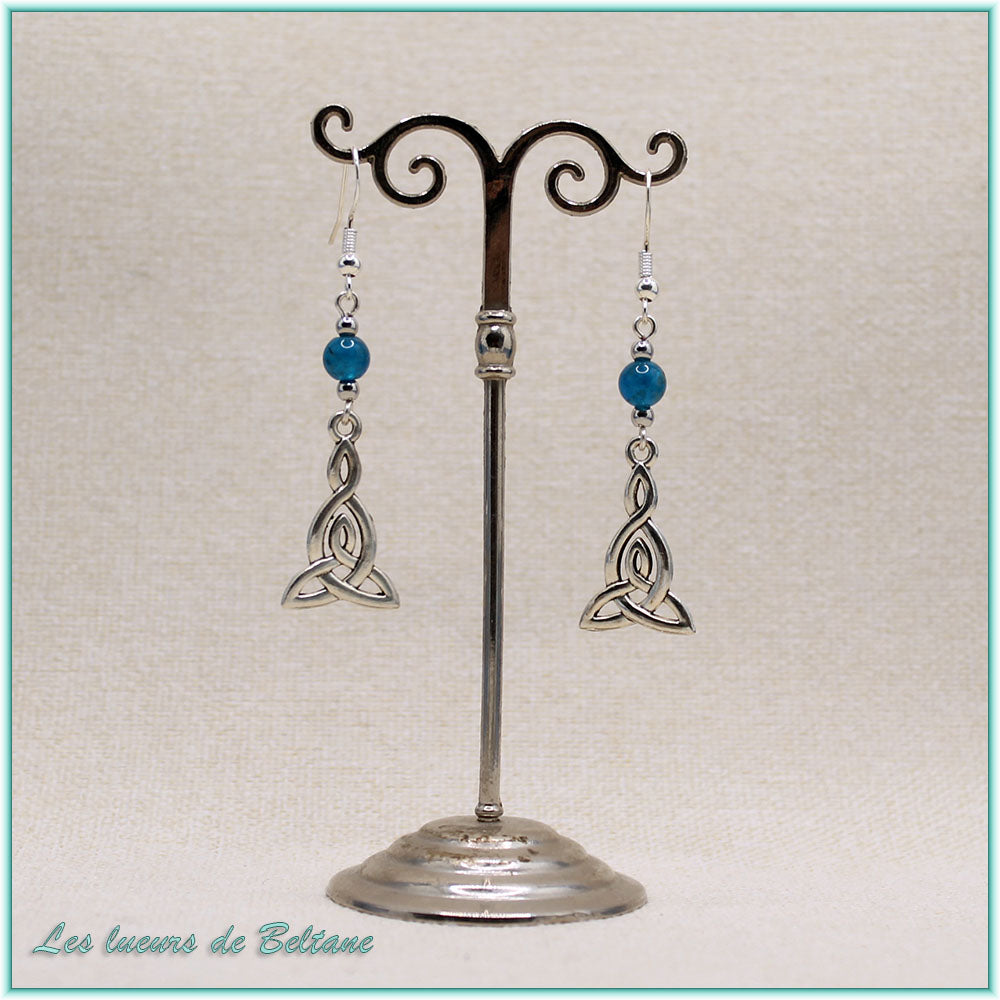 Boucles d'oreilles Brigid, pierre d'apatite