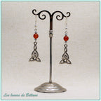 Boucles d'oreilles Brigid, pierre de cornaline