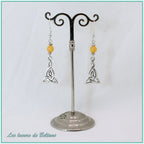Boucles d'oreilles Brigid, pierre de jade jaune
