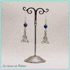 Boucles d'oreilles Brigid, pierre de lapis-lazuli