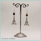 Boucles d'oreilles Brigid, pierre d'œil de tigre