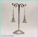 Boucles d'oreilles Brigid, quartz cerise (synthétique)