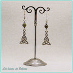 Boucles d'oreilles Brigid, pierre d'unakite