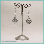 Boucles d'oreilles Ceinwen, pierre de jade blanc
