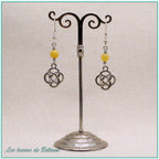 Boucles d'oreilles Ceinwen, pierre de jade jaune