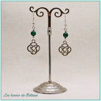 Boucles d'oreilles Ceinwen, pierre de malachite