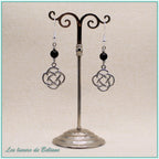 Boucles d'oreilles Ceinwen, pierre d'onyx