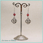 Boucles d'oreilles Ceinwen, pierre de rhodonite