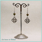 Boucles d'oreilles Ceinwen, pierre d'unakite