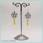 Boucles d'oreilles Hécate, coloris jaune