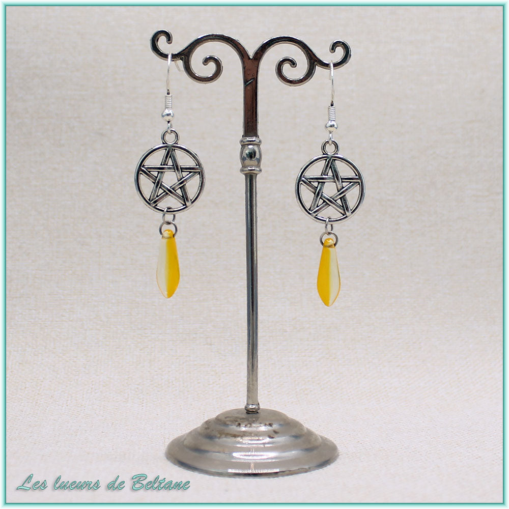 Boucles d'oreilles Hécate, coloris jaune