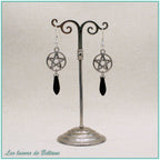Boucles d'oreilles Hécate, coloris noir