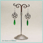 Boucles d'oreilles Hécate, coloris vert