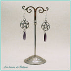 Boucles d'oreilles Hécate, coloris violet