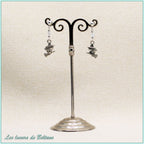 Boucles d'oreilles Soazig, petite sorcière sur son balai et perle en cristal transparent