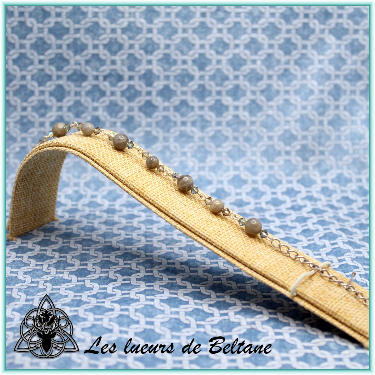 Bracelet pierre et cristal, labradorite