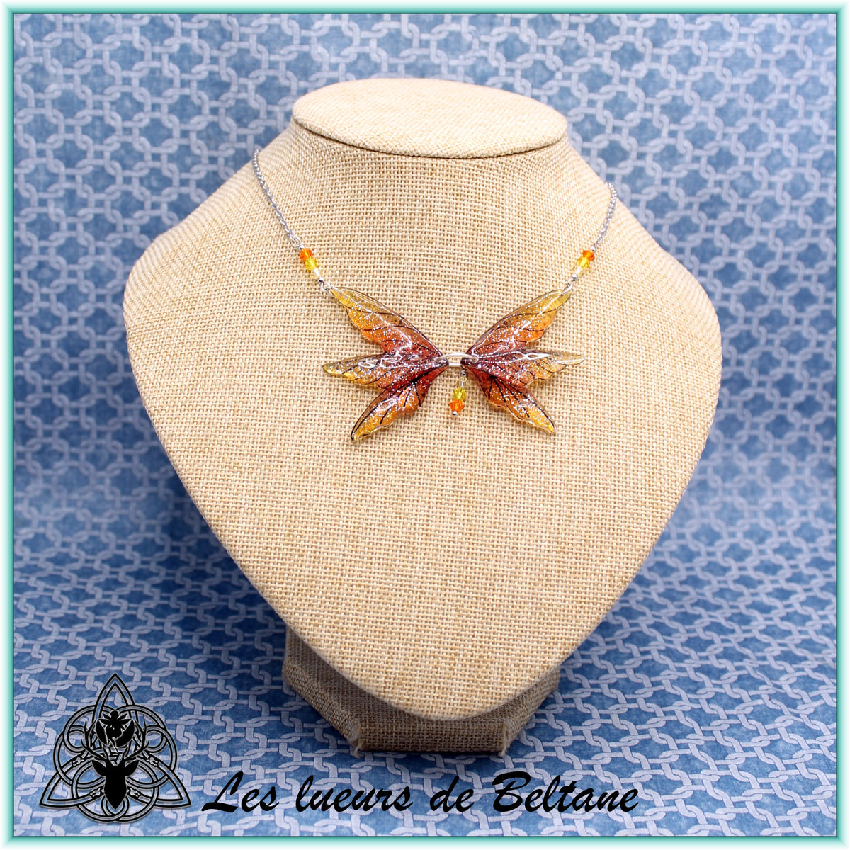 Collier les ailes d'Eilidh, ailes de fée en résine