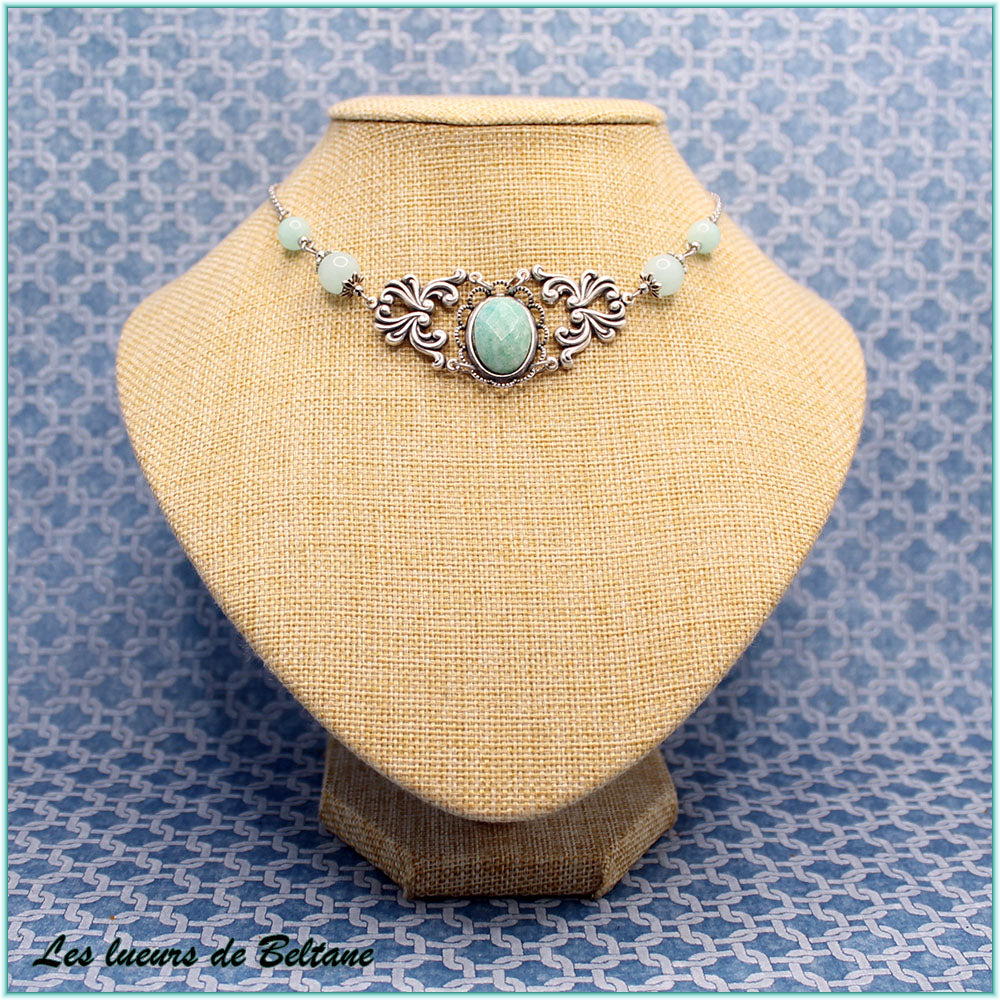 Collier Erell, pierre d'amazonite